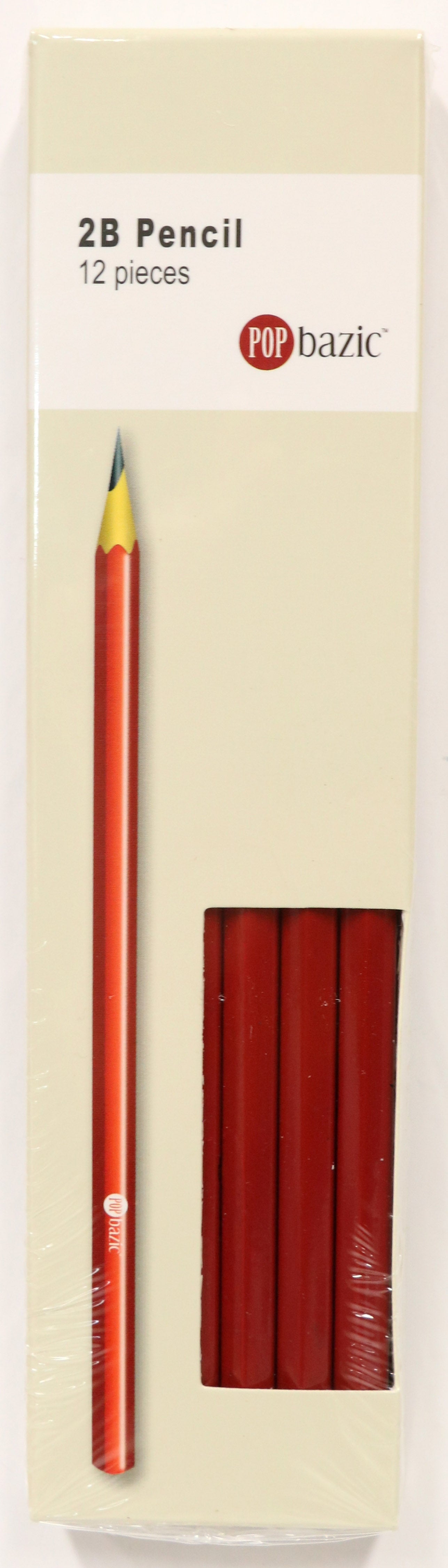 POP BAZIC 2b Pencil 12's (red)
