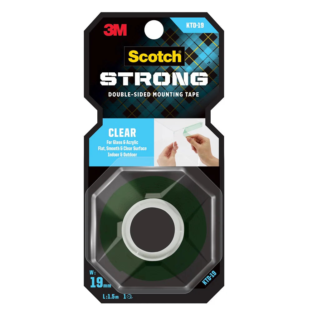 Scotch® KTD19 Super Heavy Duty Clear Mounting Tape 19MM x 1.5M