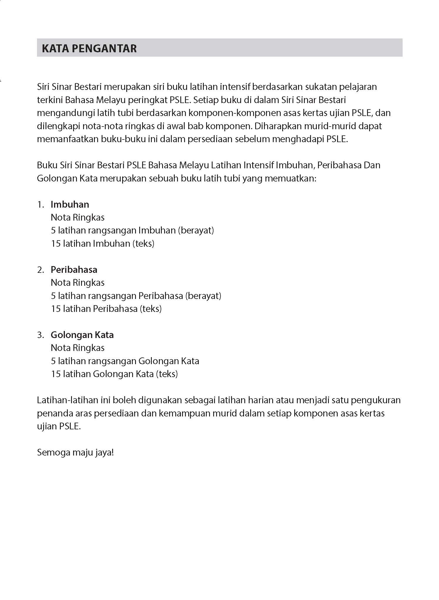 PSLE Bahasa Melayu Latihan Intensif Imbuhan, Peribahasa & Golongan Kata Buku 2 Second Edition