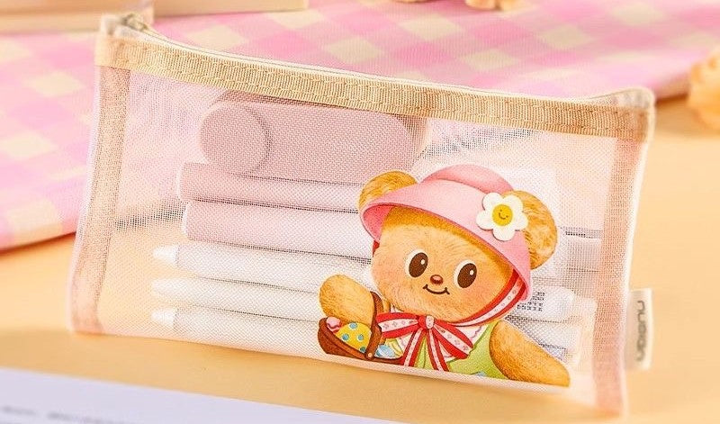  Nusign Butterbear Mesh Pencil Bag - 2 Assorted Designs 
