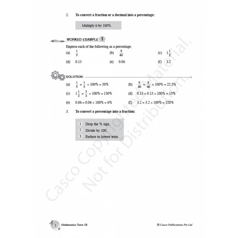Secondary Mathematics Tutor 1B - Revised Edition 2020