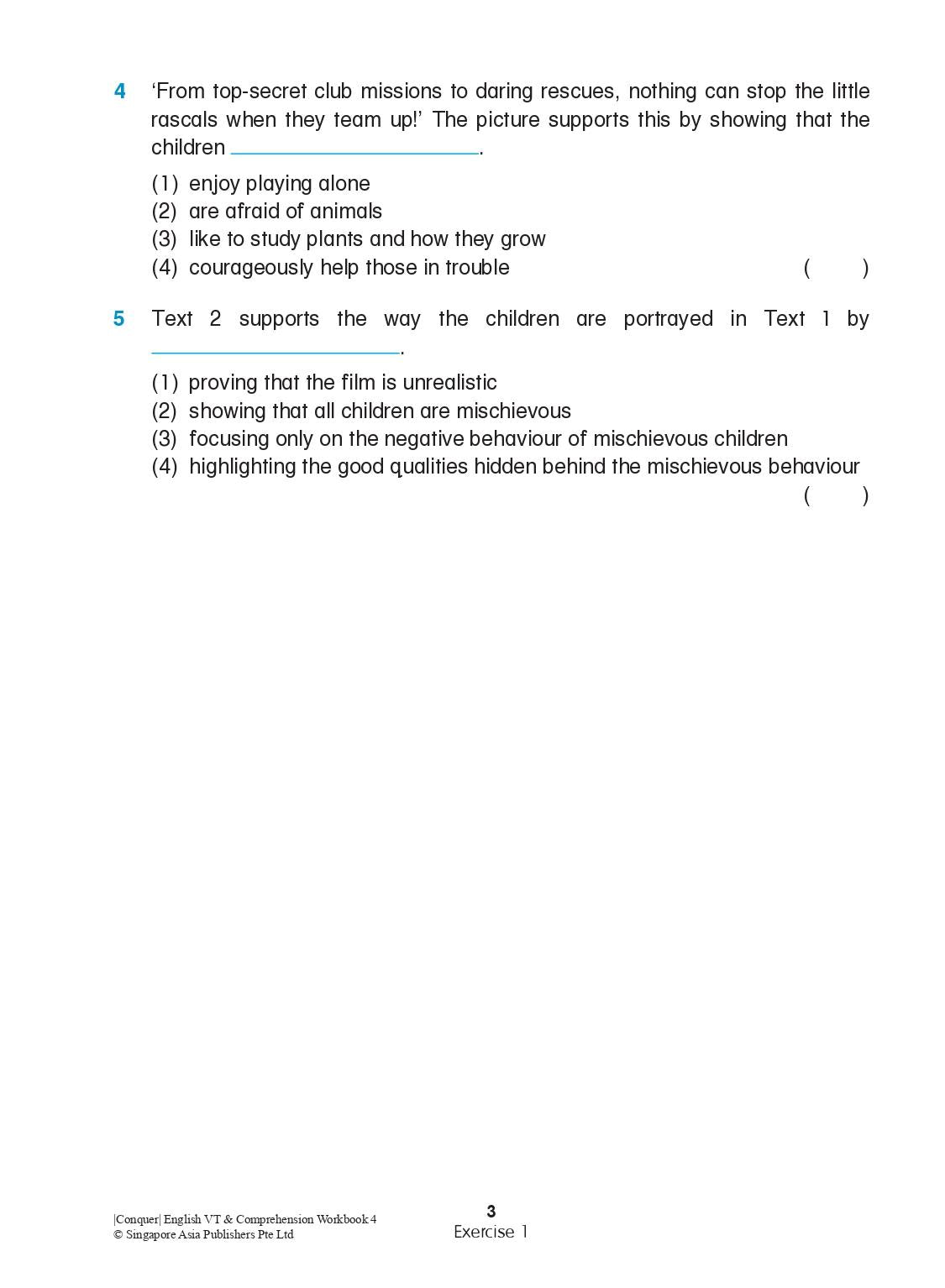 Conquer English Visual Text Comprehension & Comprehension Workbook 4