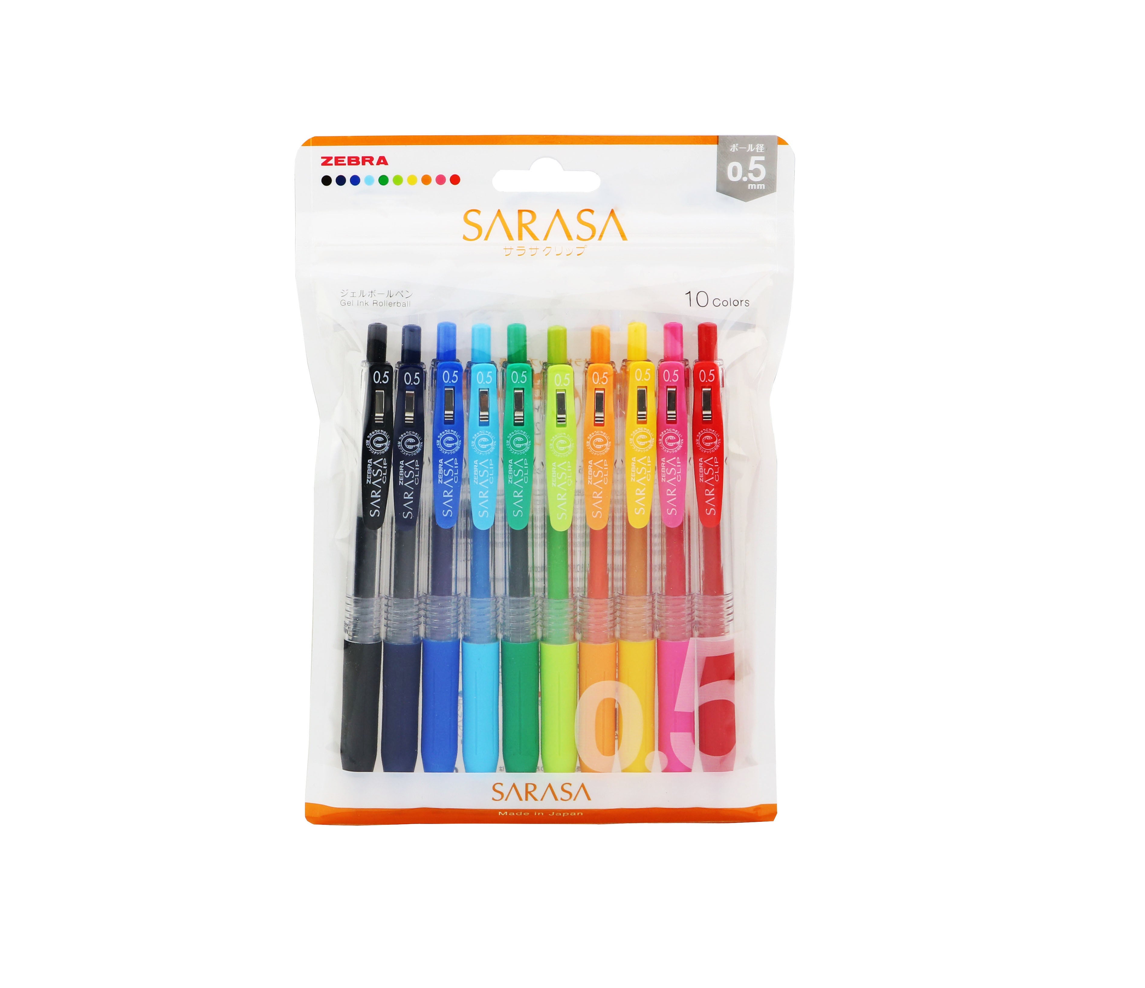 Zebra Sarasa Clip 10 Cols Set