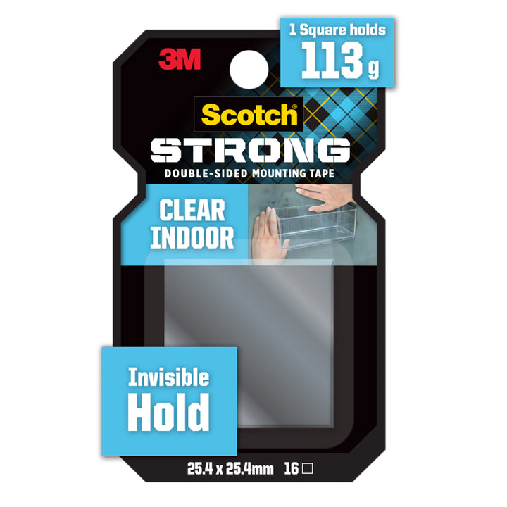 Scotch® 410-SQ16 Clear Double-Sided Mounting Squares, 16pcs