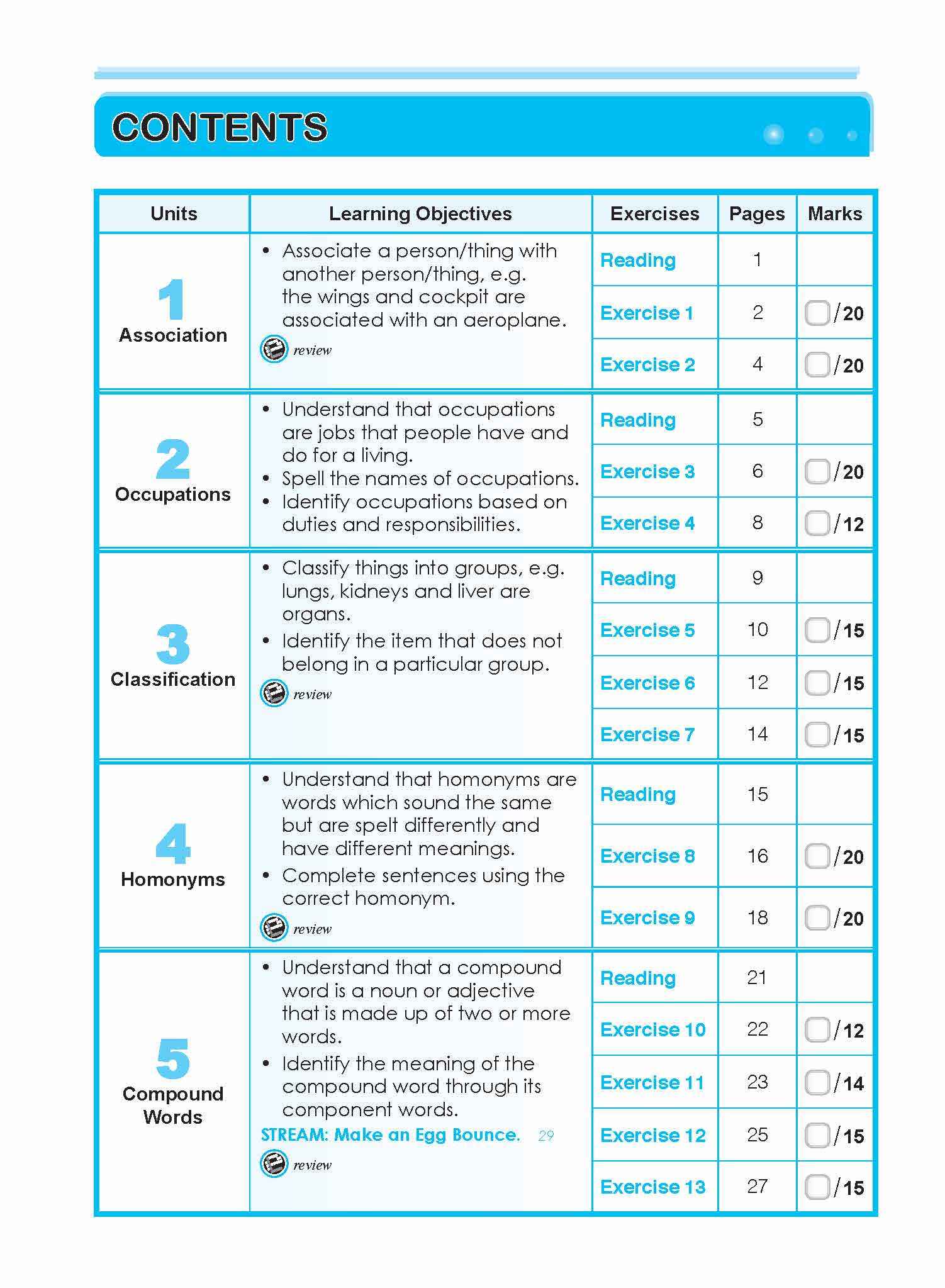 Primary 4 English Vocabulary Lessons Workbook 4
