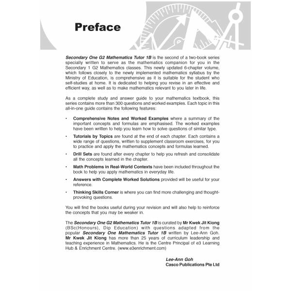 Secondary 1B Mathematics Tutor (G2)