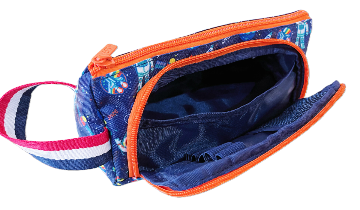 ASSORTED DOUBLE ZIPPER PENCIL BAG U2099