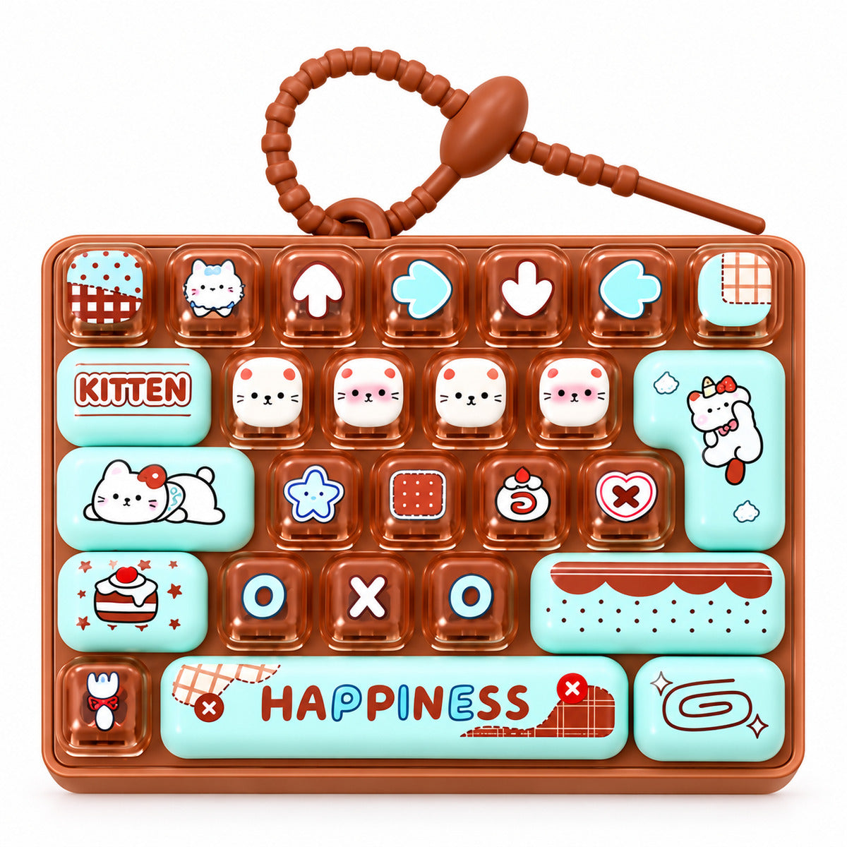  26 Key Stress Relief Fidget Keyboard Keychain - 4 Assorted Design 