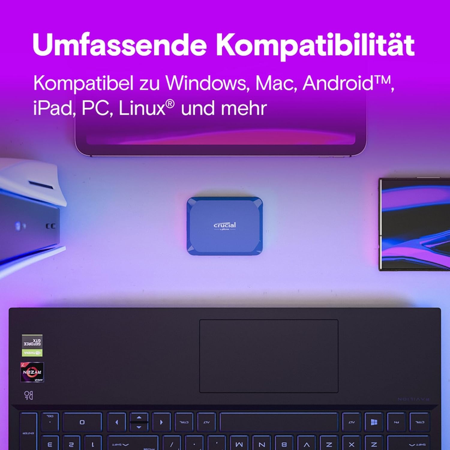 Crucial X10 Pro 1TB Portable SSD - Blue