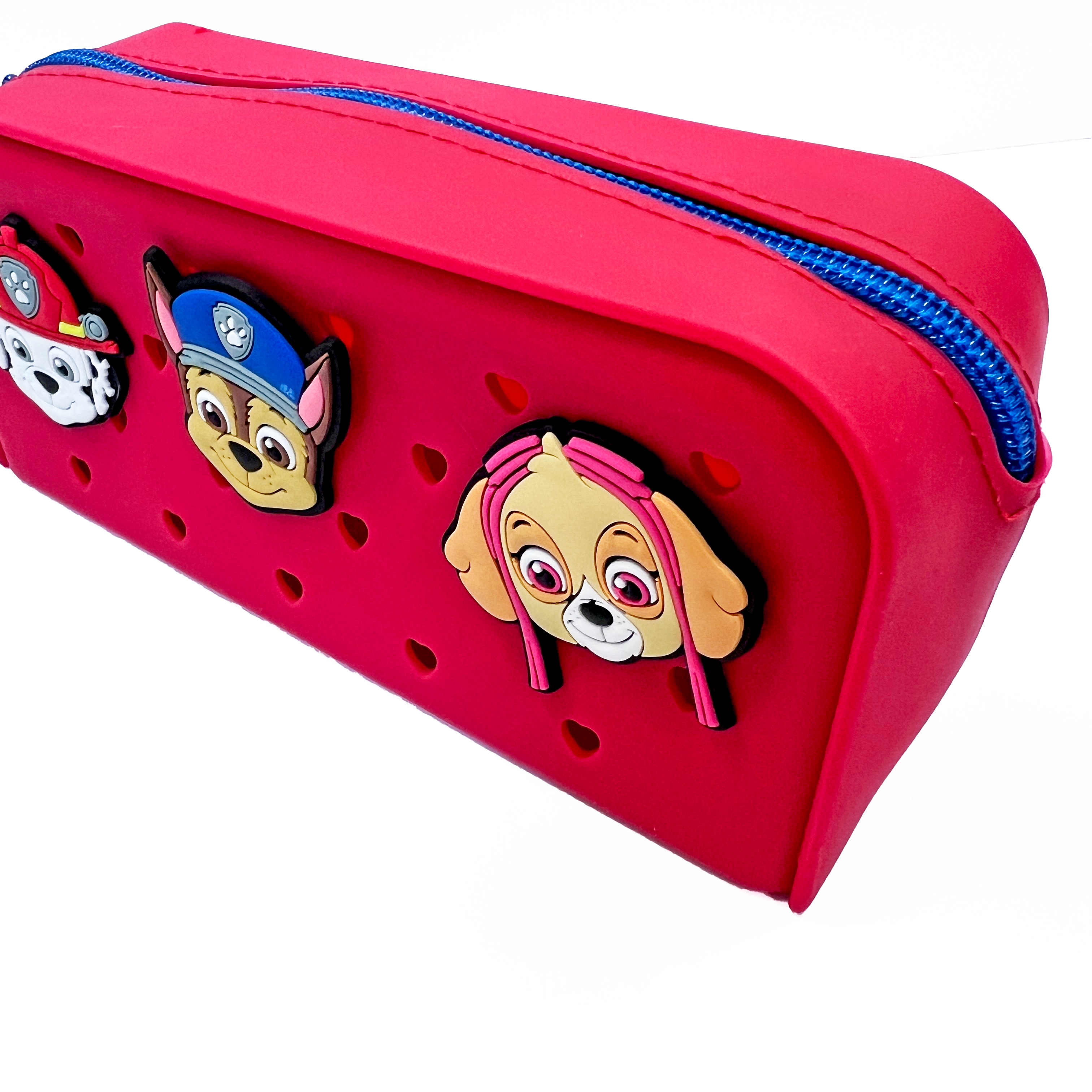 PAW PATROL SILICONE PENCIL BAG WITH CHARMS RED