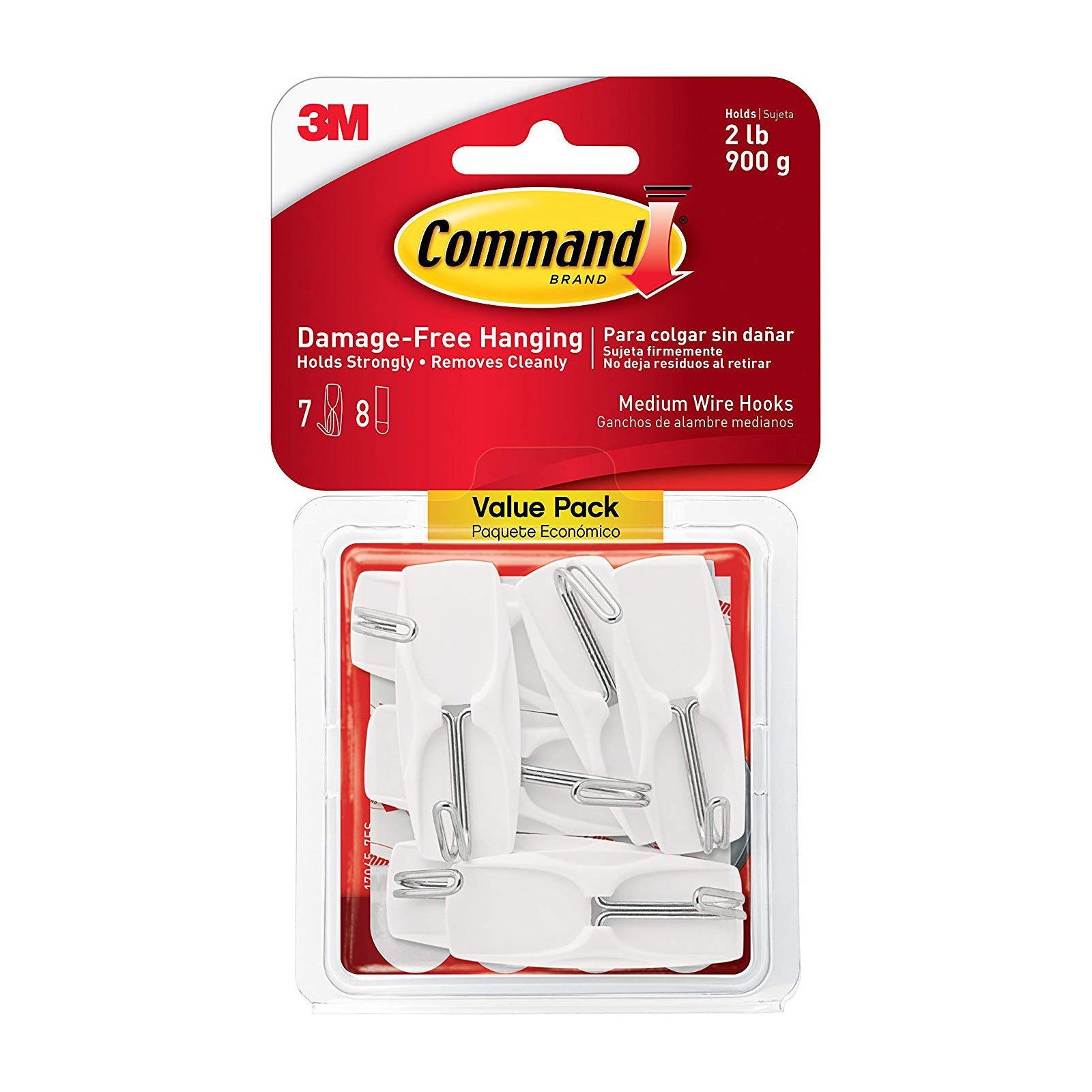 Command™ 17065-VPES Medium Wire Hooks Value Pack