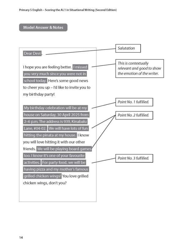 Primary 5 English Scoring the AL1 in Situational Writing (Second Edition)