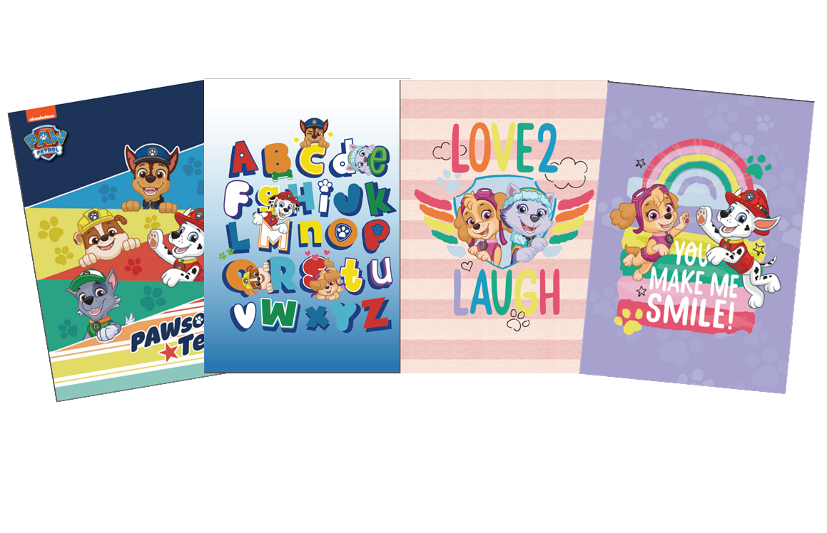 PAW PATROL EXERCISE NOTE BOOK A5 70GRAM 40SHEETS 4 IN 1