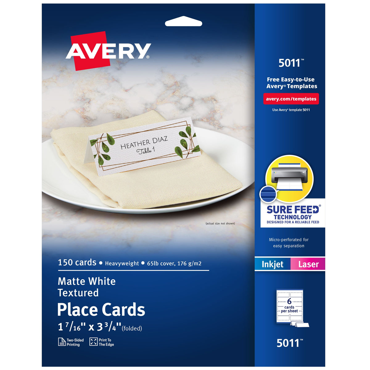Avery Place Cards 6s 5011