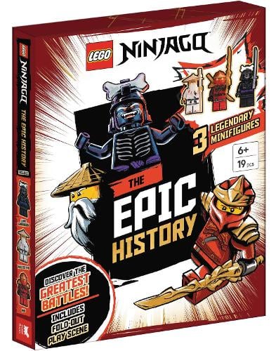  LEGO® NINJAGO®: The Epic History (with Kai, Lord Garmadon and Master Wu minifigures and fold-out play scene) - LEGO® Minifigure Activity (Hardback)