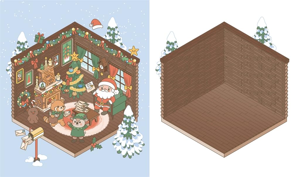 Cozy Christmas: Cute 'n' Cozy Sticker Therapy: with over 600 stickers – some are gold! (Paperback)