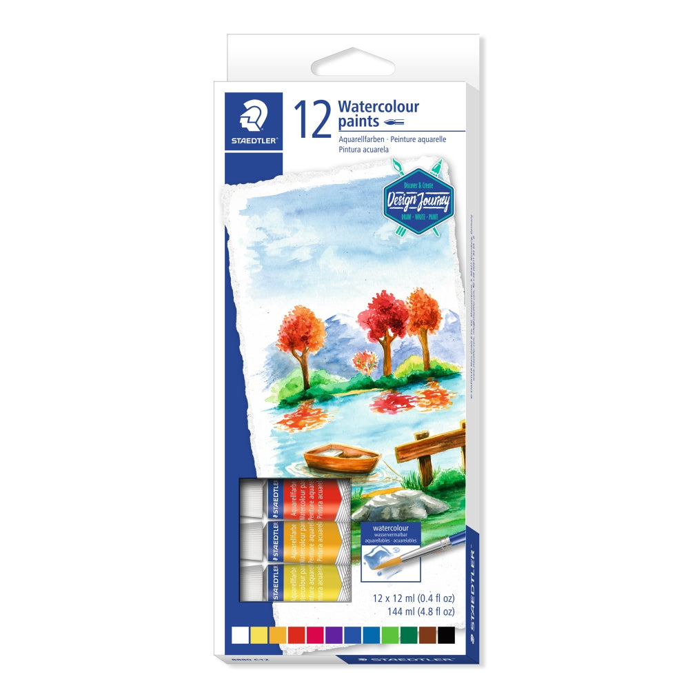 STAEDTLER Design Journey Watercolour Paint Set 12ml × 12 Colours