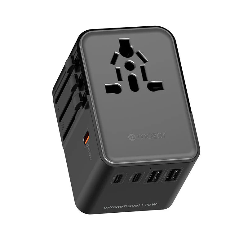 Mazer M-IFTravel170PD-BG InfiniteTravel GaN PD70W 3C+2A World Travel Charger (Black)