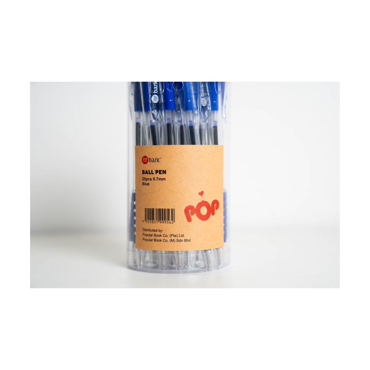 Pop Bazic Semi-Gel Ballpoint Pen 0.7mm Blue (Pack of 25)