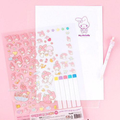 Sanrio My Melody Index L-Shape Folder Set with Sticker