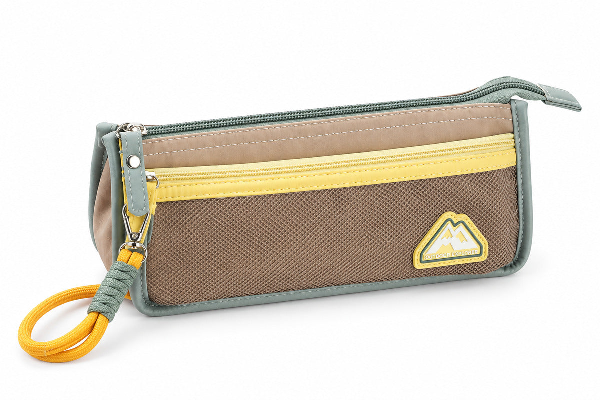  Large Capacity Pencil Bag with Wrist Strap – 4 Assorted Colour 