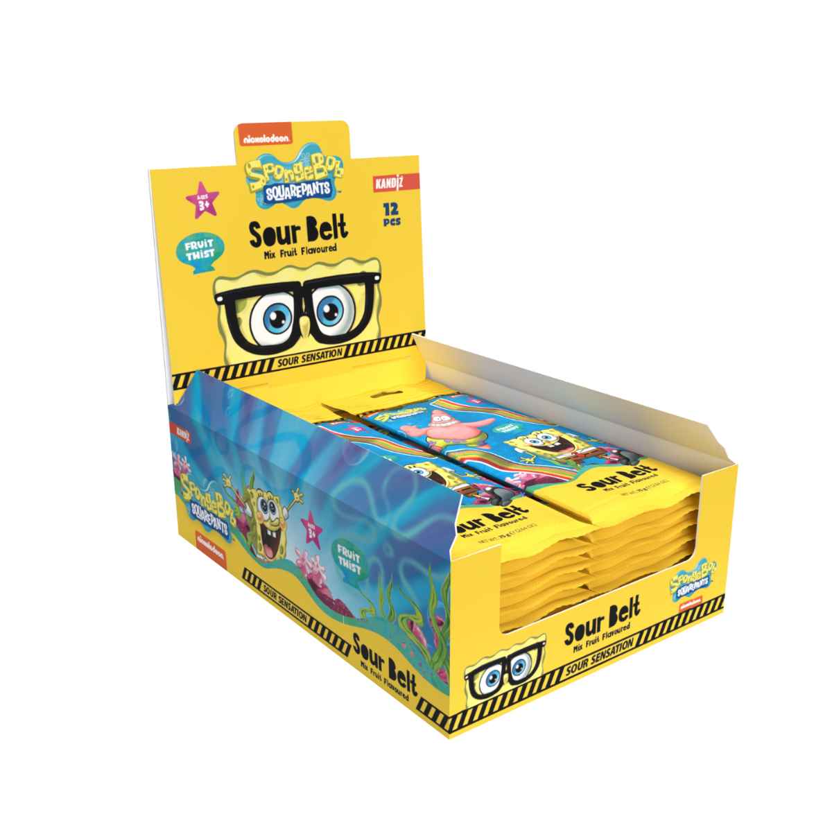 Spongebob Sparkles Sour Belts 75g