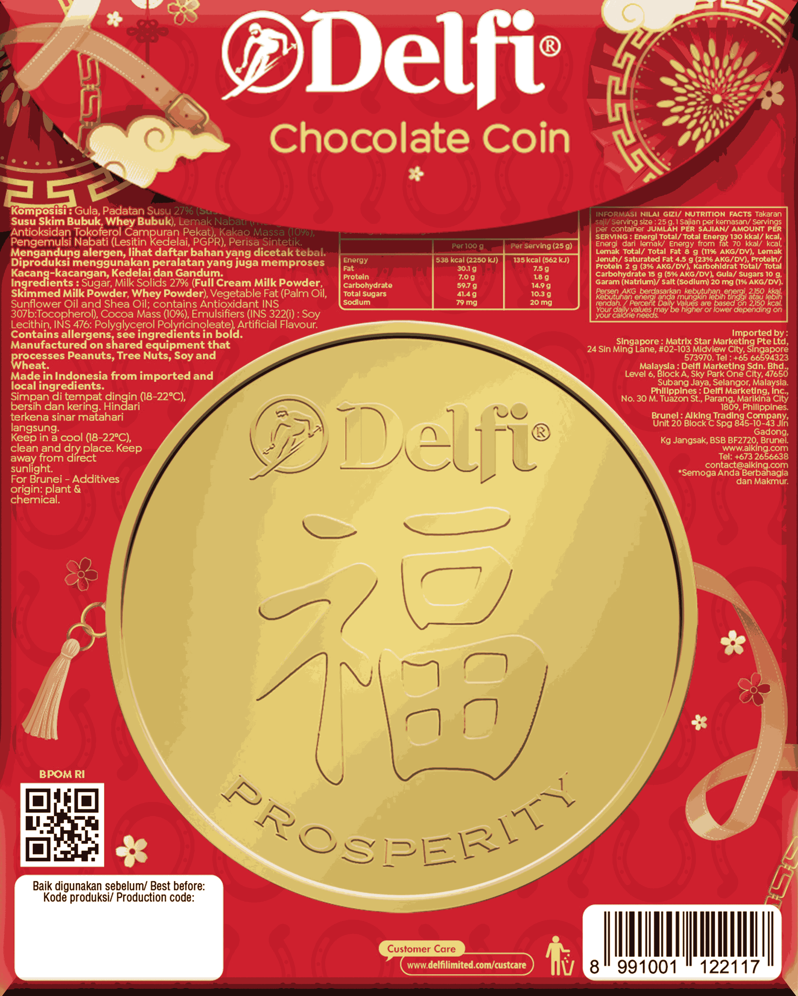Delfi Cny Coin Chocolate (10x25g)