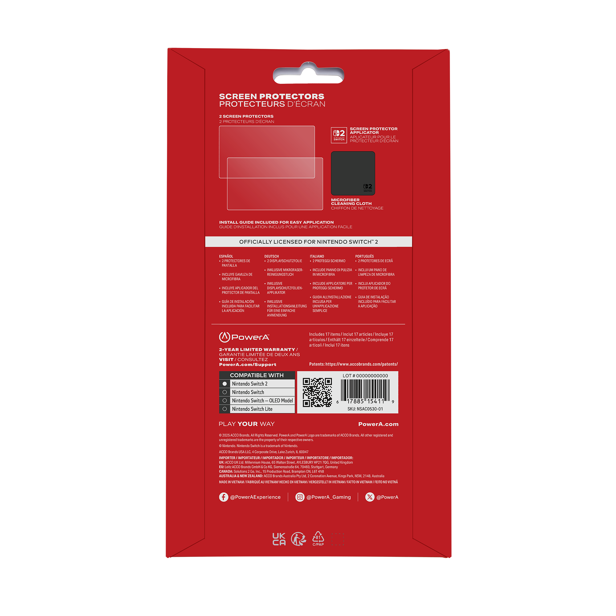 PowerA Screen Protector for Nintendo Switch 2 - (2 Pack)