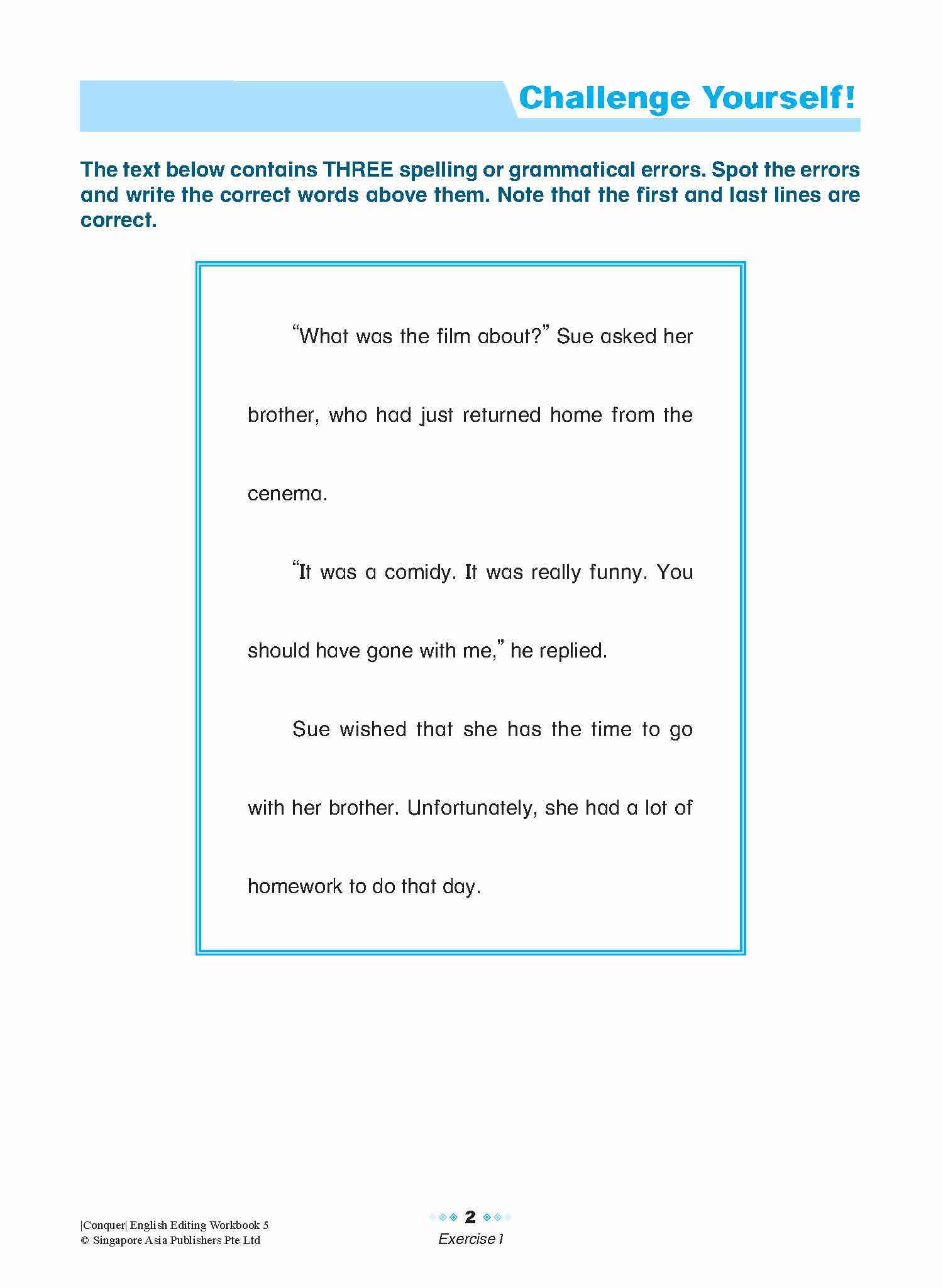 Primary 5 Conquer English Editing Workbook 5-5th Edition