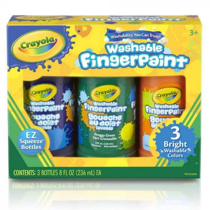 Crayola Washable FINGER PAINT 8oz - 3'S Secondary Colours