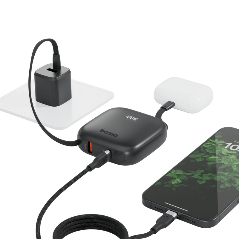 GoPower Fusion 10K 20W Power Bank with USB-C & Lightning (Black)