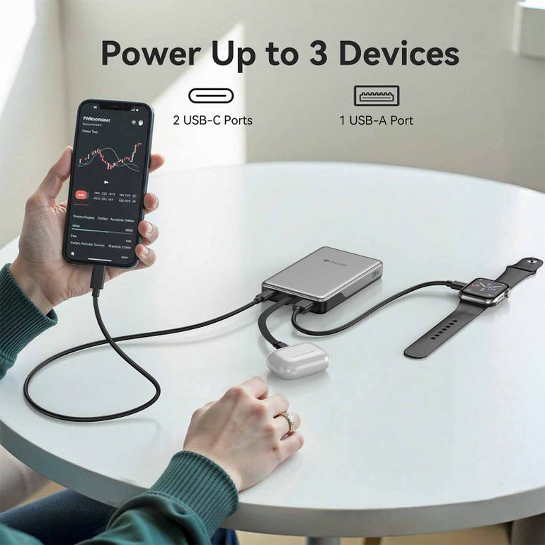 Mazer M-PC35L10V3 10k PD35W built-in USB-C Powerbank (Desert Titanium)