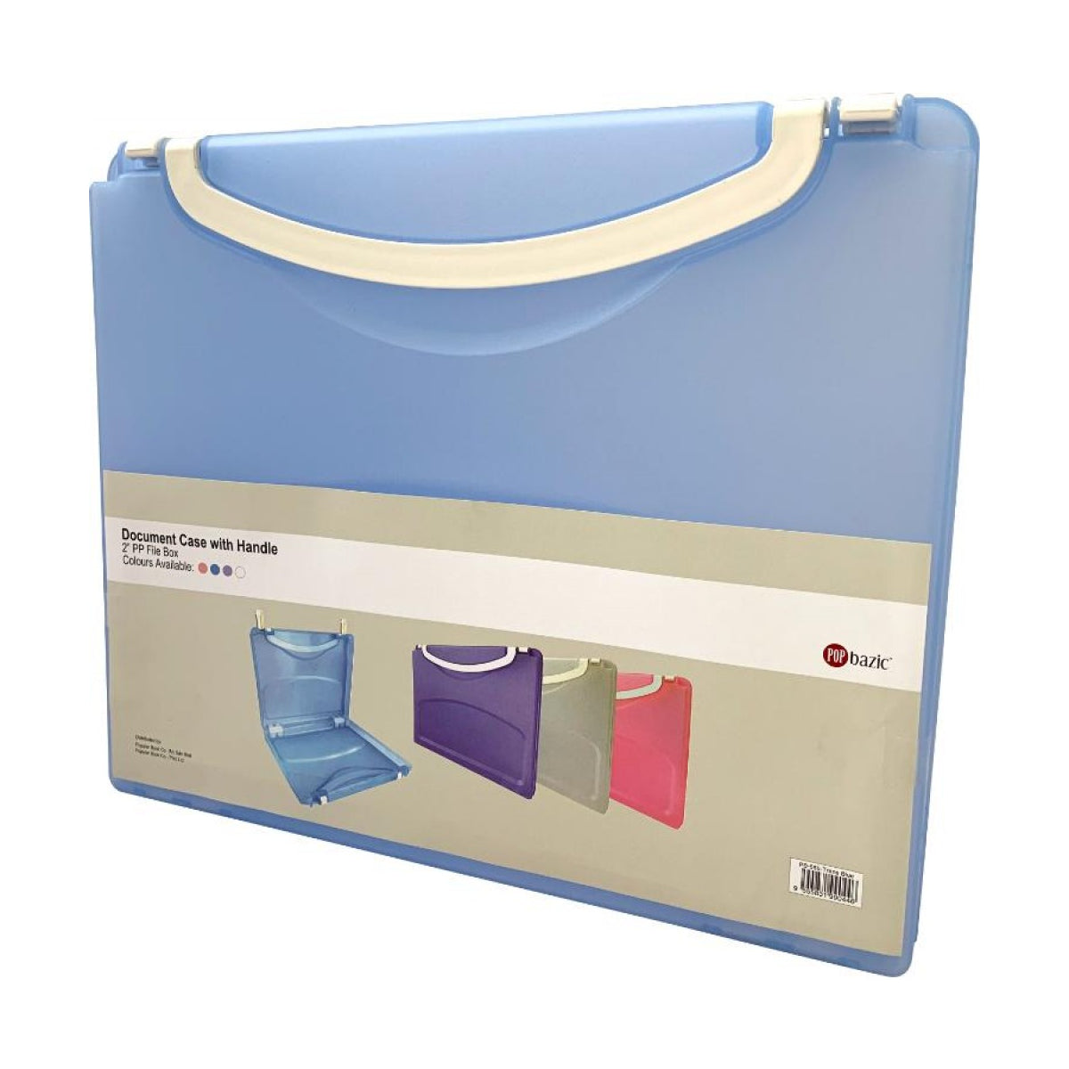 POP Bazic 2" Document Case with Handle (Blue)
