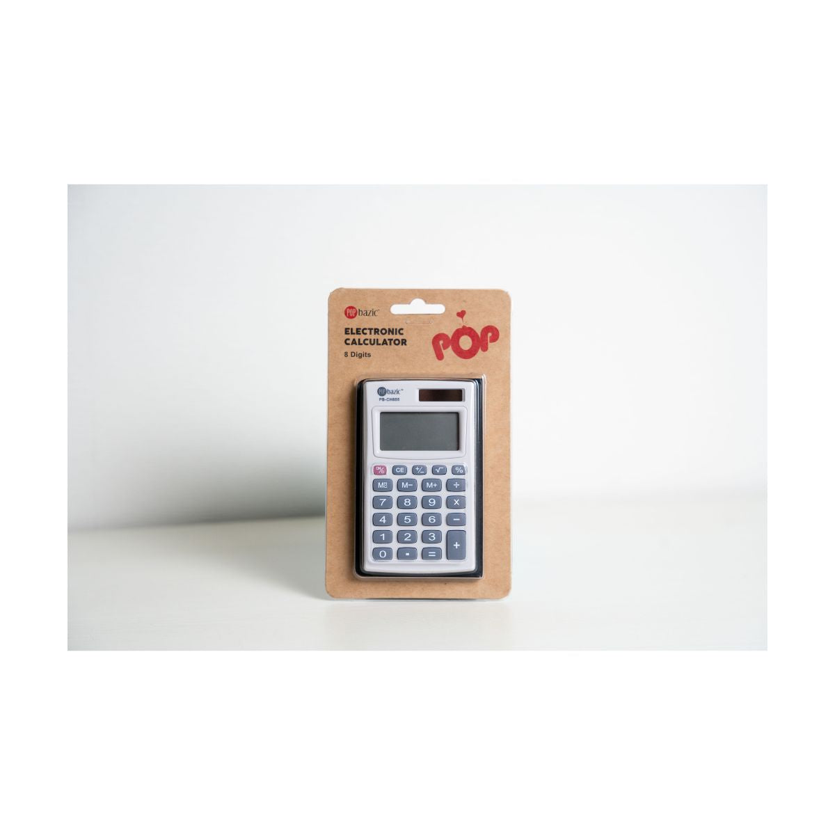 Pop Bazic 8-Digit Pocket Calculator with Wallet (PBCH855-WH)