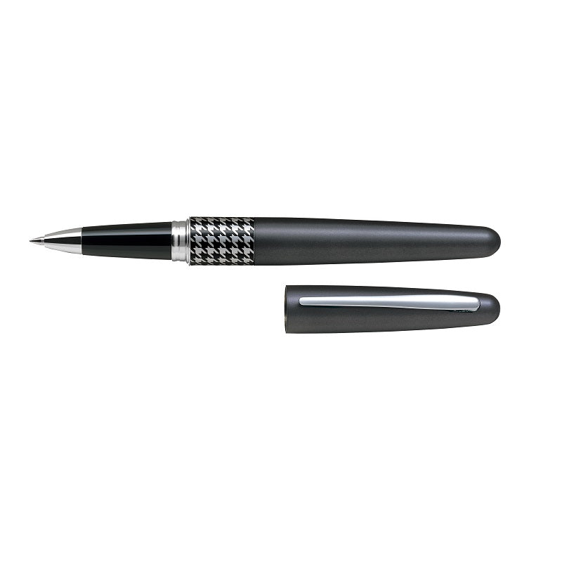 PILOT MR3 SERIES ROLLER BALL PEN, MEDIUM 0.7MM, HOUNDSTOOTH DESIGN (BLACK INK)