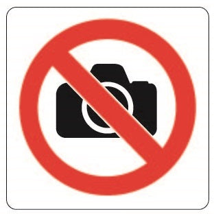 COSMO NO PHOTOGRAPHY SIGN SA13-605W (100mm x 100mm)