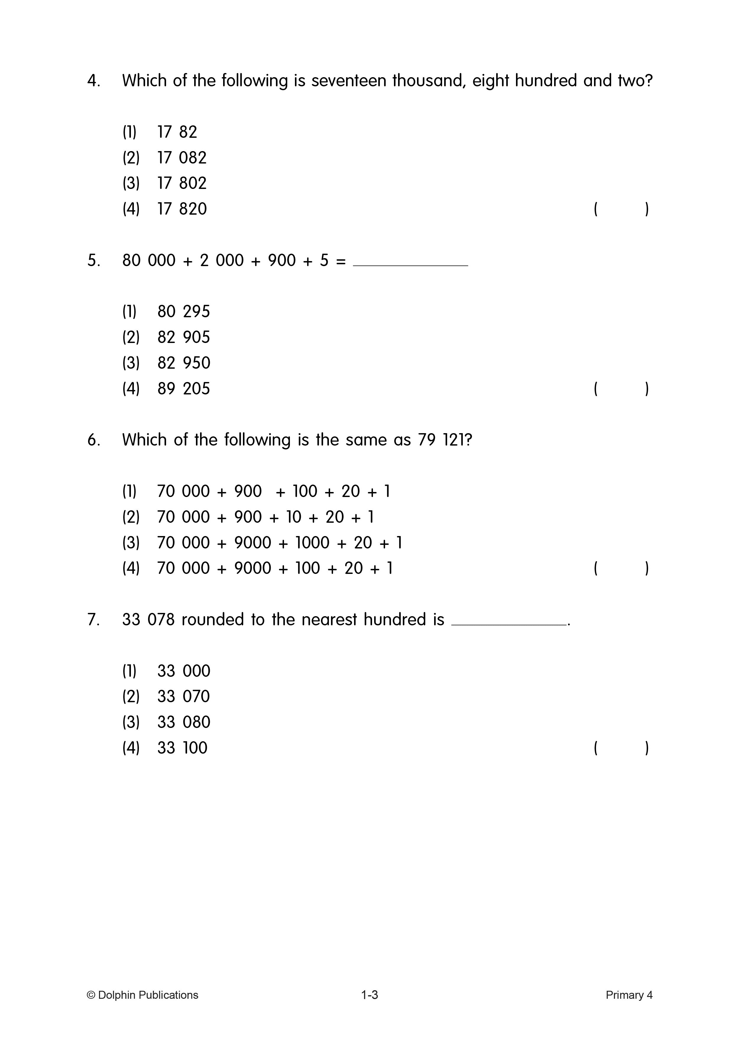 Topical Maths Worksheets Primary 4 (Pack)