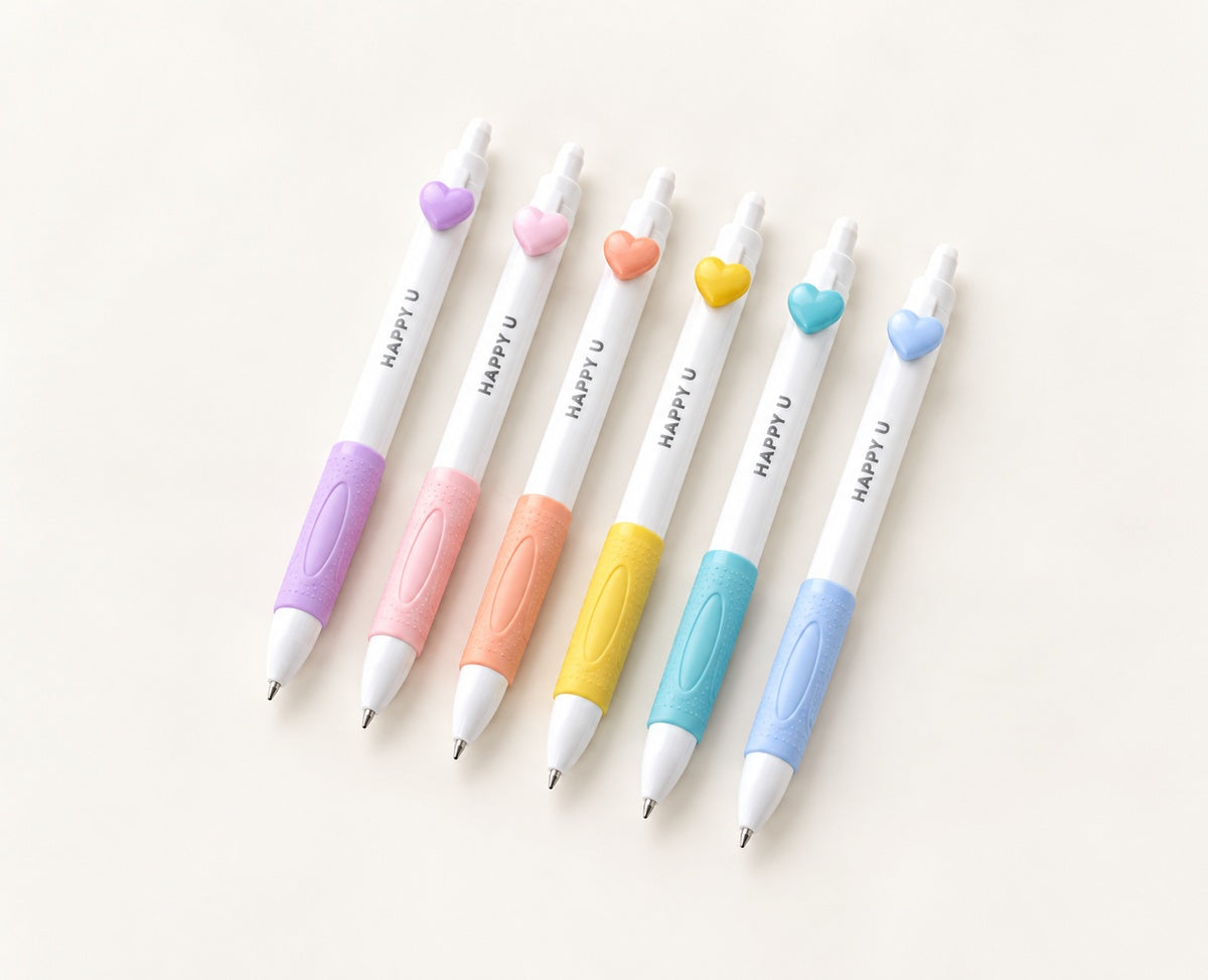 Erasable Gel Pen 0.5mm (Dark Blue Ink) - 6 Assorted Colour 