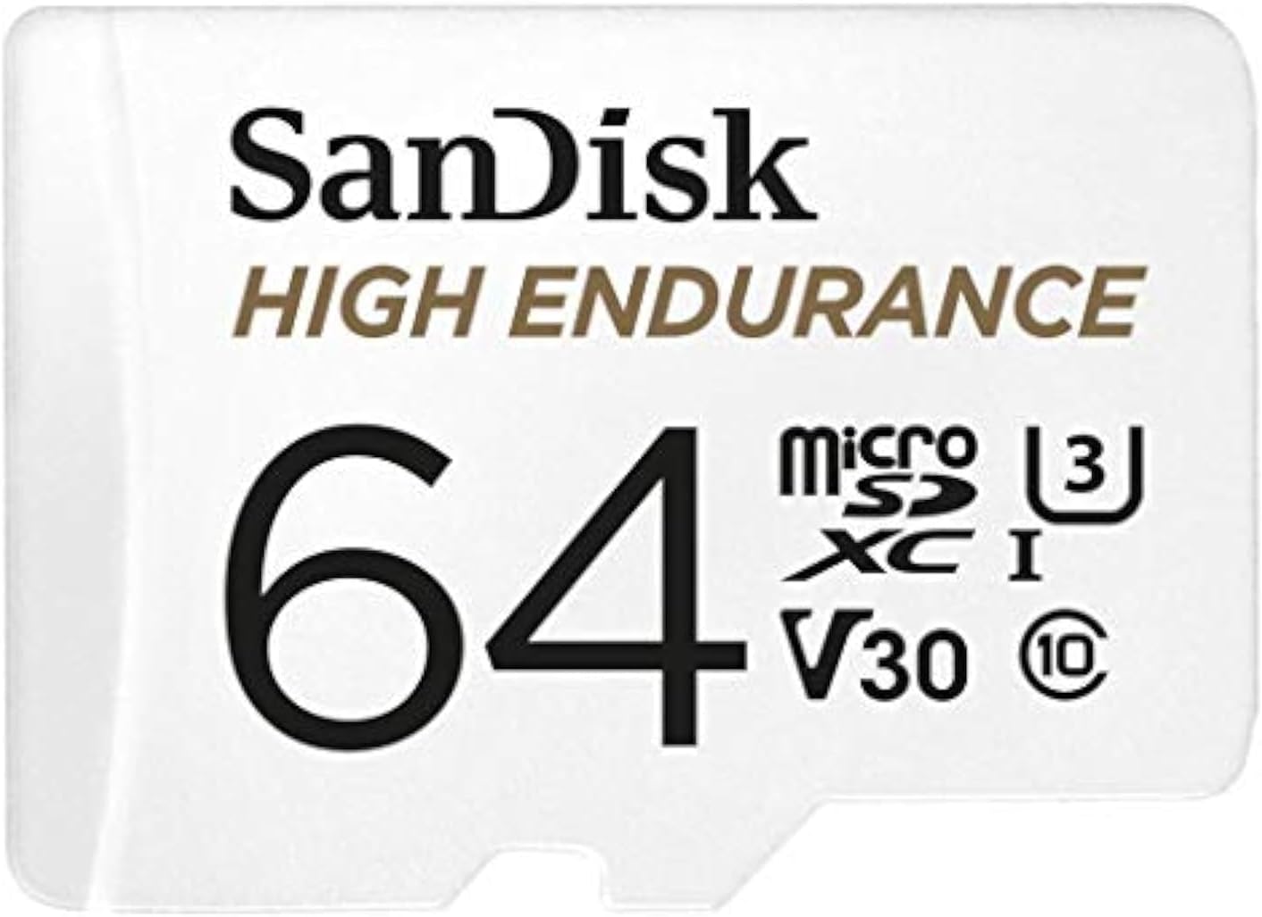 SanDisk High Endurance 64GB microSDXC card with Adapter for dash cams and security cameras, Black - SDSQQNR-064G-GN6IA