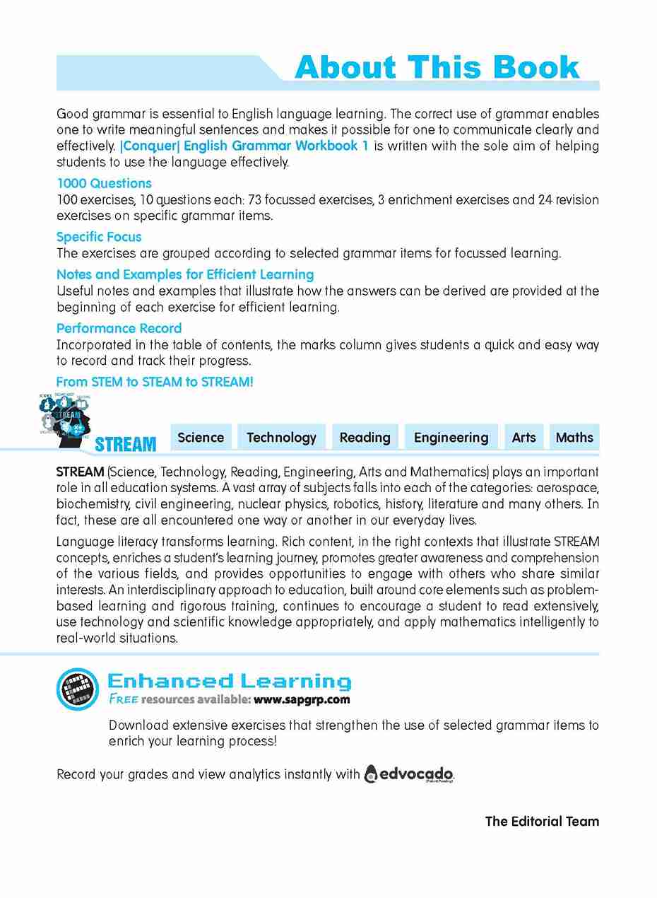 Primary 1 Conquer English Grammar Workbook 1 - 6th Edition