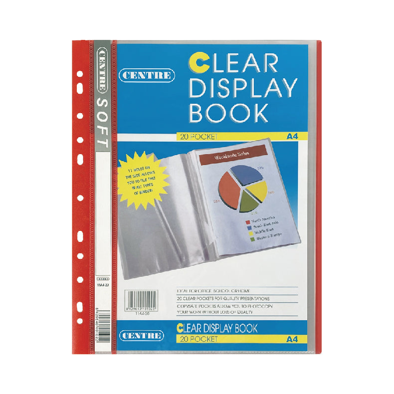 Centre Soft Slim Clear Book With 11-hole A4 20poc