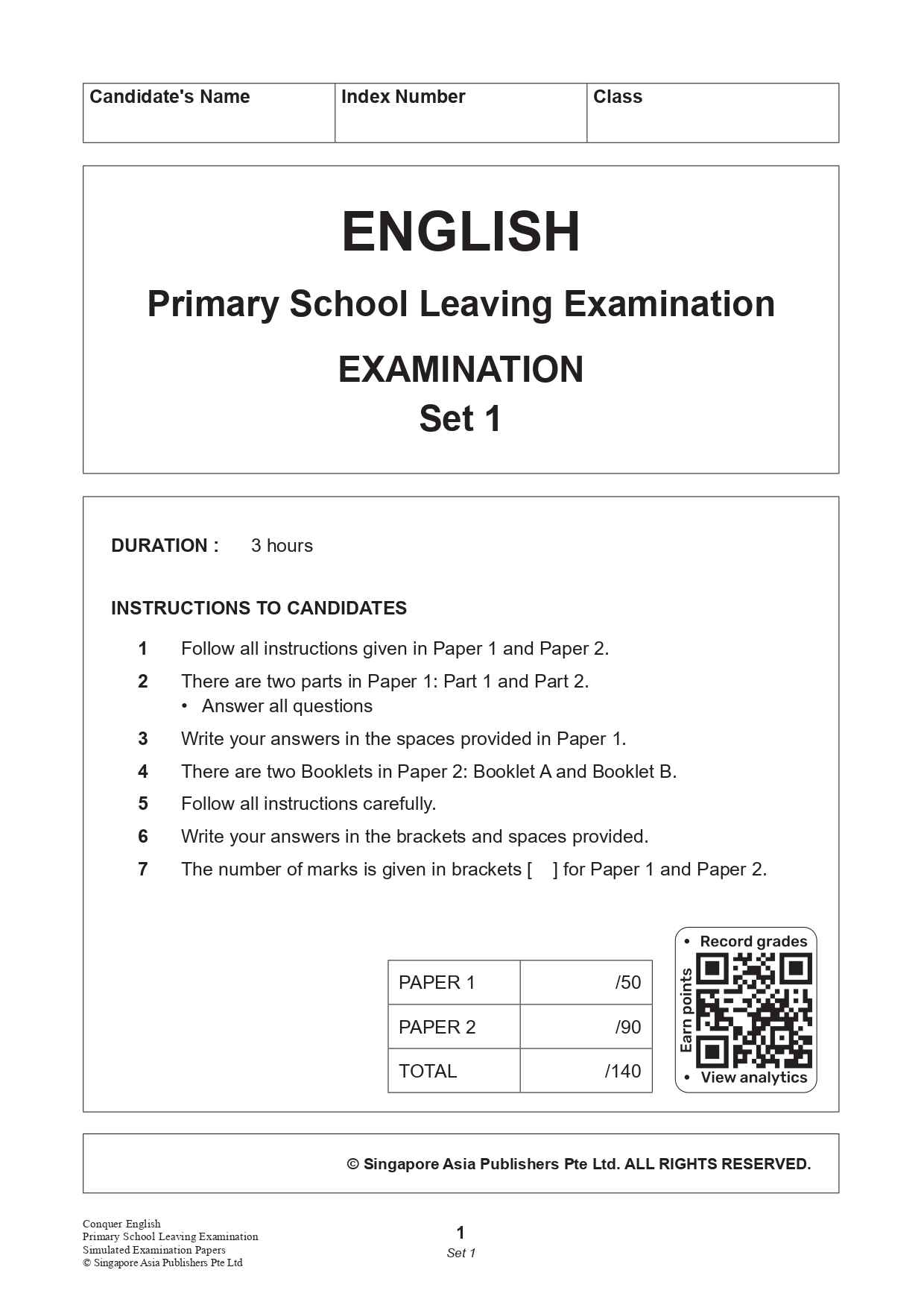 PSLE Conquer English Simulated Examination Papers - 3rd Edition