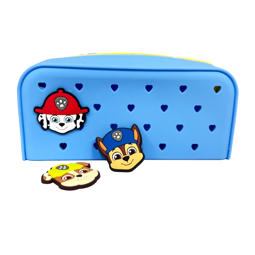 PAW PATROL SILICONE PENCIL BAG WITH CHARMS BLUE