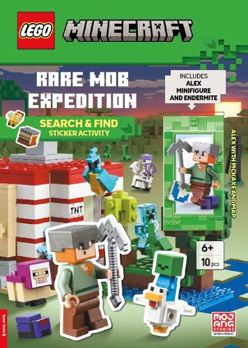  LEGO® Minecraft™: Rare Mob Expedition – Search & Find Sticker Activity Book (with Alex minifigure, endermite, pickaxe and map) - LEGO® Search and Find (Paperback)