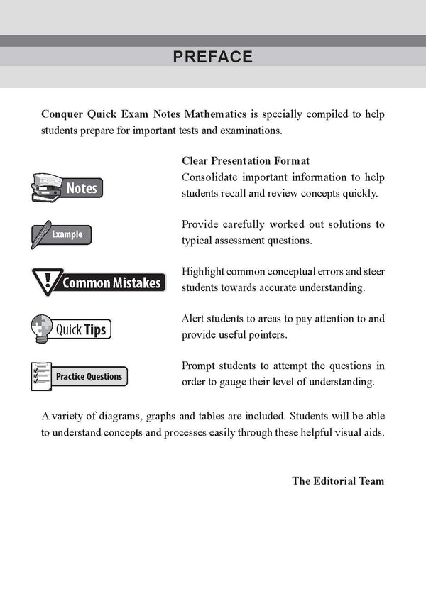 Conquer Quick Exam Notes Mathematics