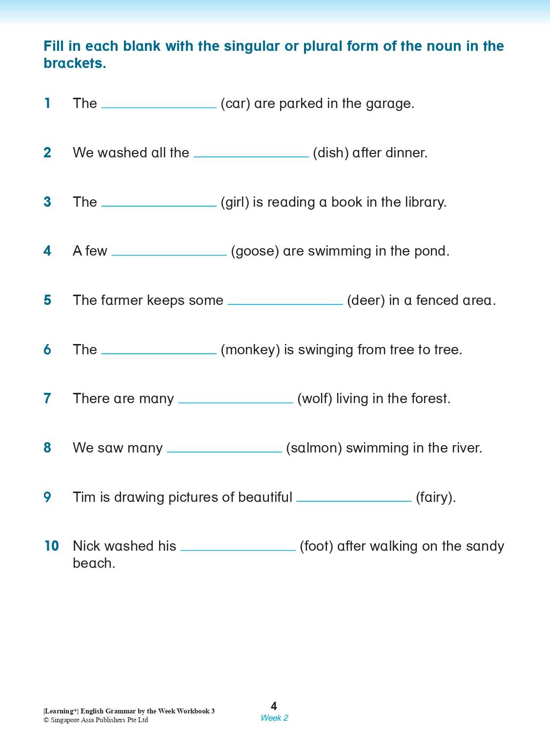 Learning+ English Grammar by the Week Workbook 3