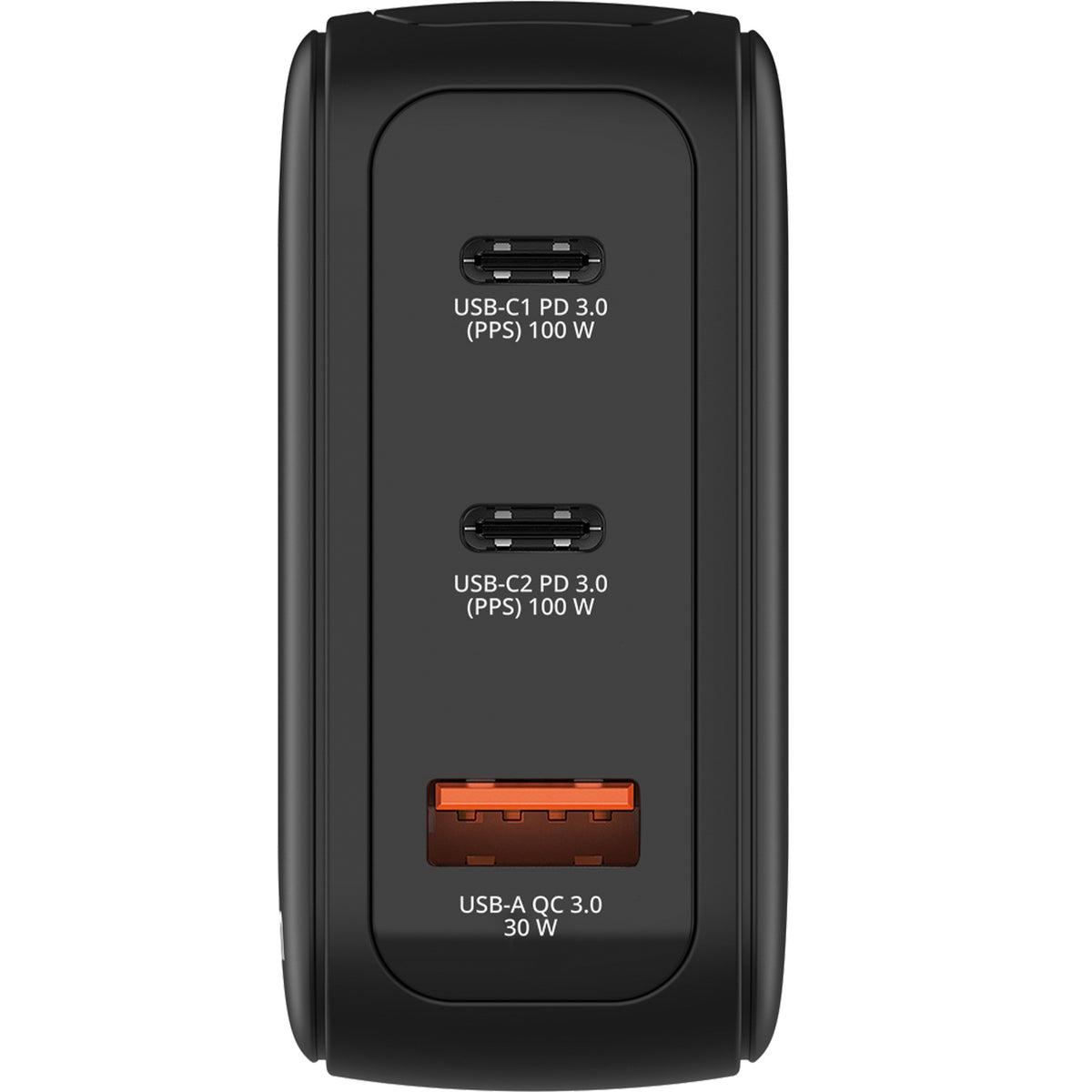Verbatim 3-Port 100W Mini GaN Charger with Display (US/EU/UK/AU) Black