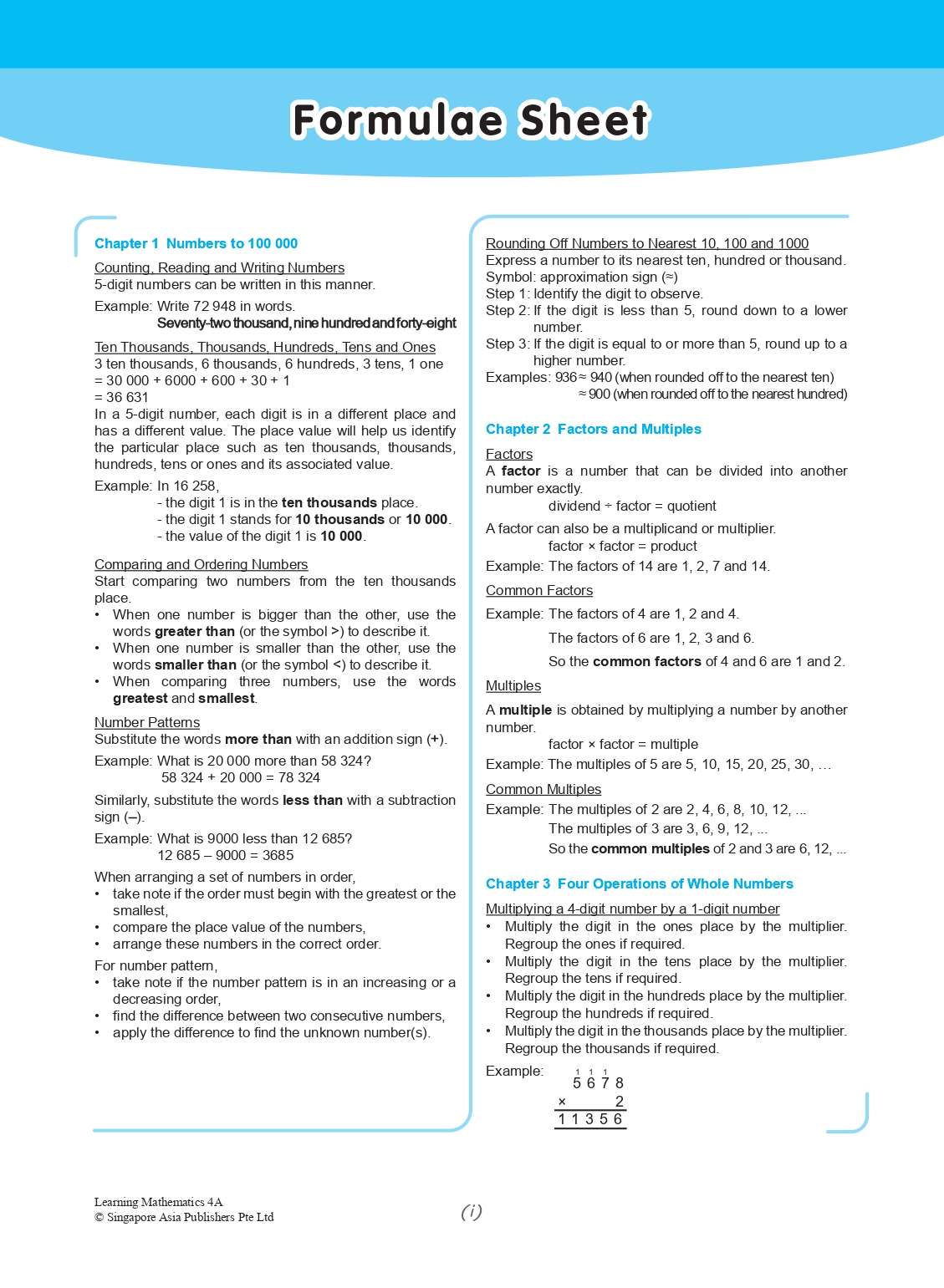 Learning Mathematics For Primary Levels 4A