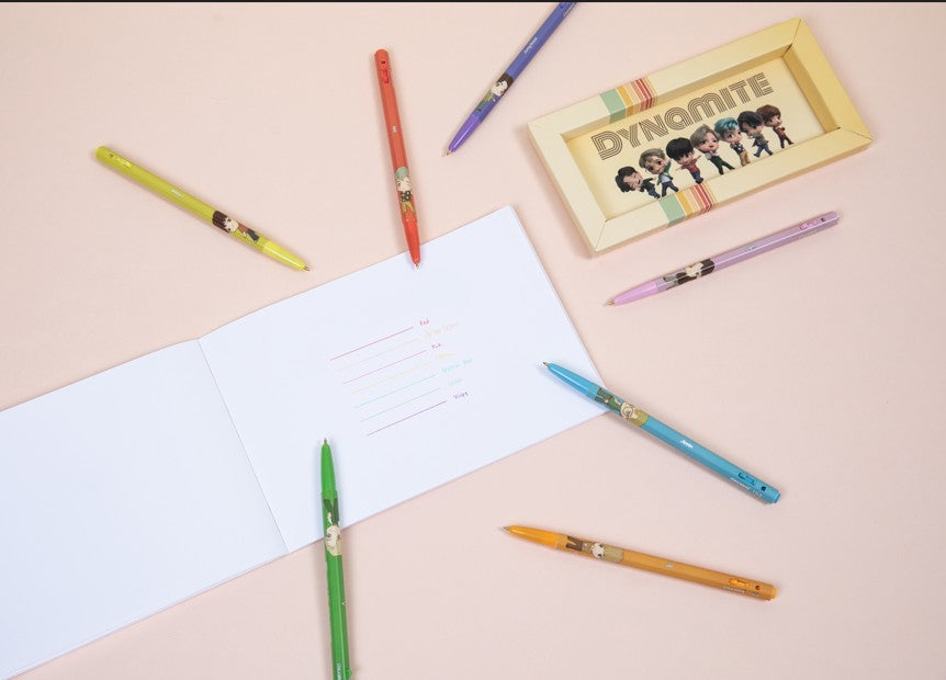 Monami 153 Ballpoint Pen 0.5mm 7-Color Set – BTS TinyTAN Dynamite Limited Edition