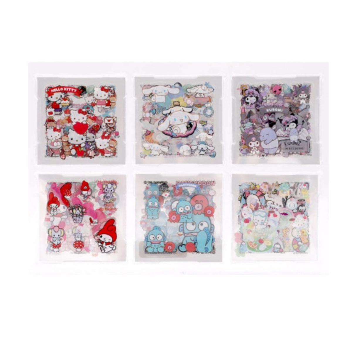 Sanrio Clear PVC Sticker Set 60's